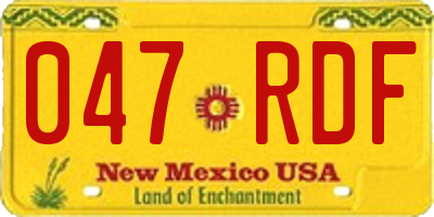 NM license plate 047RDF