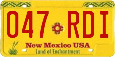 NM license plate 047RDI