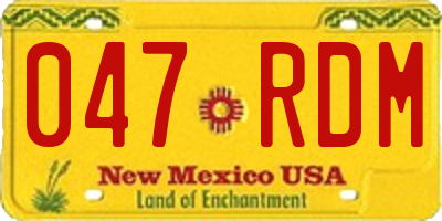 NM license plate 047RDM