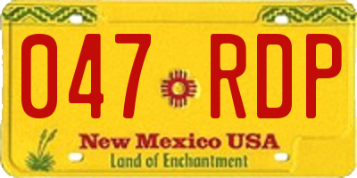 NM license plate 047RDP
