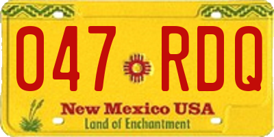 NM license plate 047RDQ