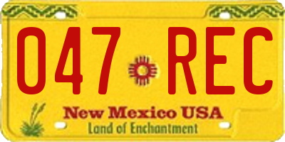 NM license plate 047REC