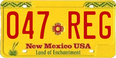 NM license plate 047REG