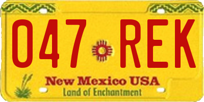 NM license plate 047REK