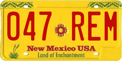 NM license plate 047REM