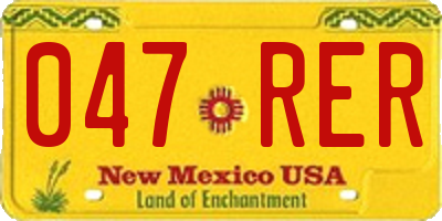 NM license plate 047RER