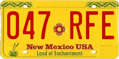 NM license plate 047RFE