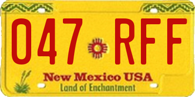 NM license plate 047RFF