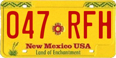 NM license plate 047RFH