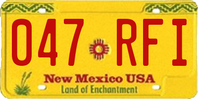 NM license plate 047RFI
