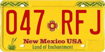 NM license plate 047RFJ