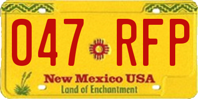 NM license plate 047RFP