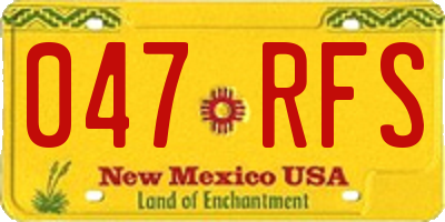 NM license plate 047RFS