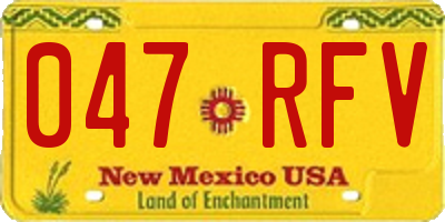 NM license plate 047RFV