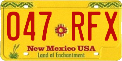 NM license plate 047RFX