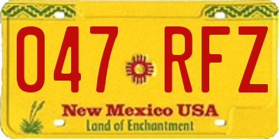 NM license plate 047RFZ