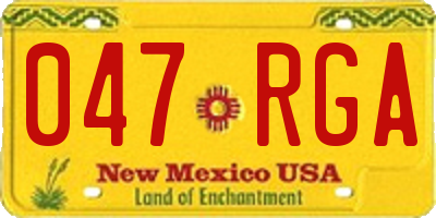 NM license plate 047RGA