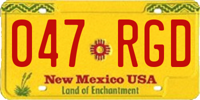 NM license plate 047RGD