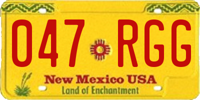 NM license plate 047RGG