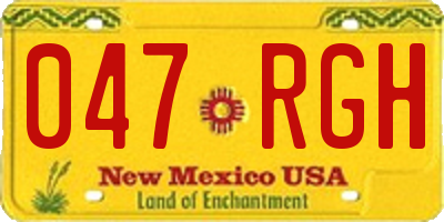 NM license plate 047RGH