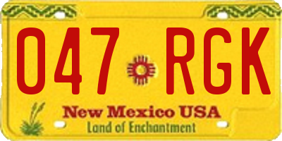 NM license plate 047RGK