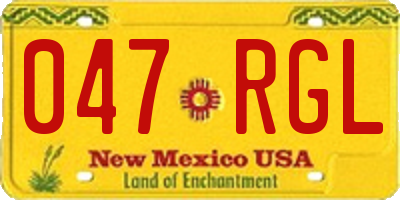NM license plate 047RGL