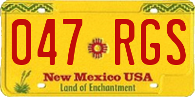 NM license plate 047RGS