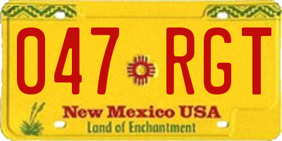 NM license plate 047RGT