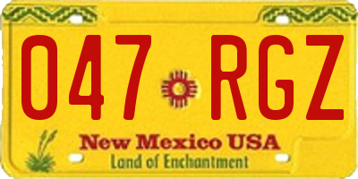 NM license plate 047RGZ