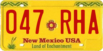 NM license plate 047RHA