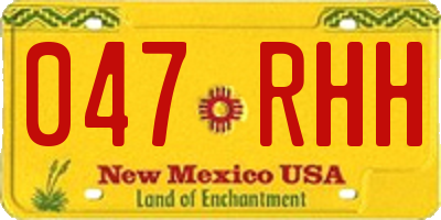 NM license plate 047RHH