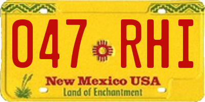 NM license plate 047RHI