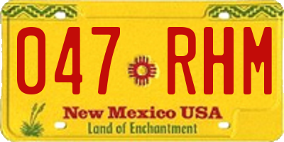NM license plate 047RHM