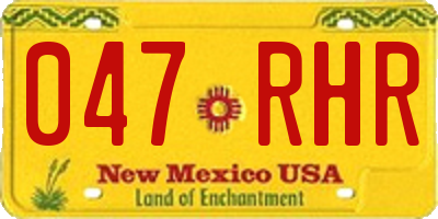 NM license plate 047RHR
