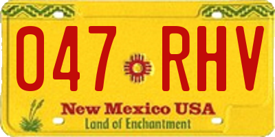 NM license plate 047RHV