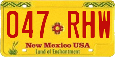 NM license plate 047RHW