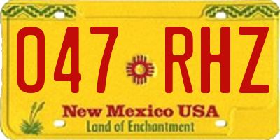 NM license plate 047RHZ