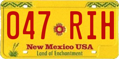 NM license plate 047RIH