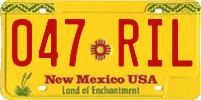 NM license plate 047RIL