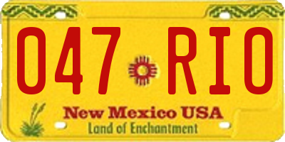 NM license plate 047RIO