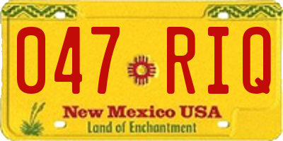 NM license plate 047RIQ