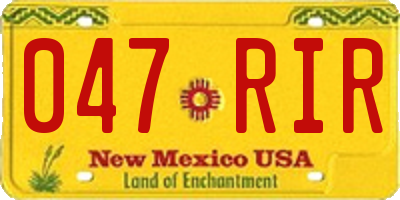 NM license plate 047RIR