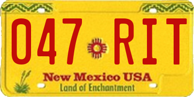 NM license plate 047RIT