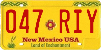 NM license plate 047RIY