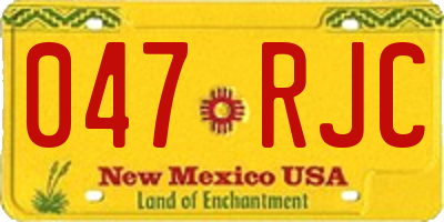 NM license plate 047RJC
