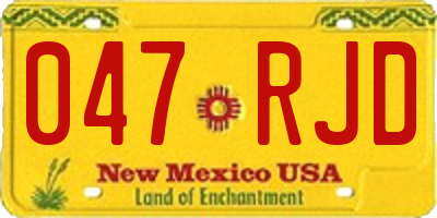 NM license plate 047RJD