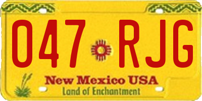 NM license plate 047RJG