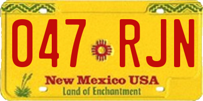 NM license plate 047RJN