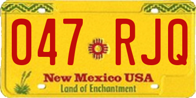 NM license plate 047RJQ