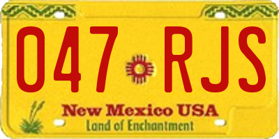 NM license plate 047RJS